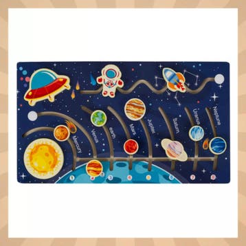 Kruzzel Houten Montessori puzzel zonnestelsel – educatief., Ophalen of Verzenden, Nieuw
