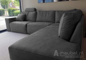 Loungebank Marle - hoekbanken - Grijs, Nieuw, Stof