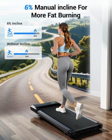 Loopband - Walking pad - Wandelband - 1-6 km/u - Zwart - Sup, Verzenden, Zo goed als nieuw