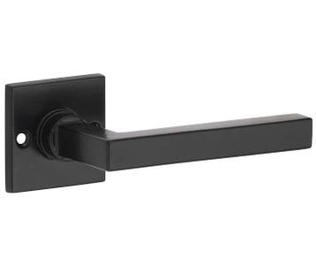 Deurklink op ongeveerd rozet Kare/Bauhaus mat zwart, Verzenden, Nieuw