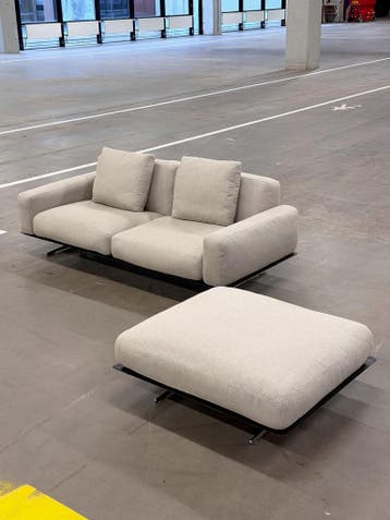 Flexform Softdream Bank | Ottoman | NIEUWSTAAT + Garantie, Driepersoons, 75 tot 100 cm, Ophalen of Verzenden, Zo goed als nieuw