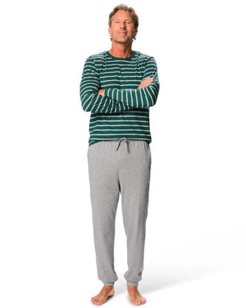 HEMA Herenpyjama Jesse regular fit jersey strepen, Kleding | Heren, Verzenden, Nieuw