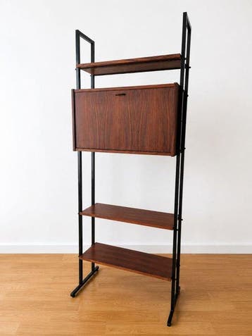 Boekenkast - Metaal, Palissander - Modulaire bibliotheek, Antiek en Kunst