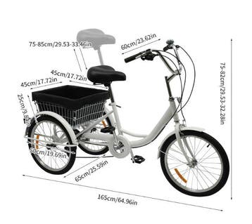 Volwassen Driewieler 20 Inch met 8 Versnellingen en Mand, Verzenden, Nieuw
