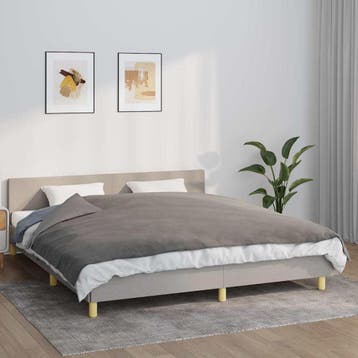 vidaXL Verzwaringsdeken met hoes 155x220 cm 11 kg stof grijs, Verzenden, Nieuw, Grijs