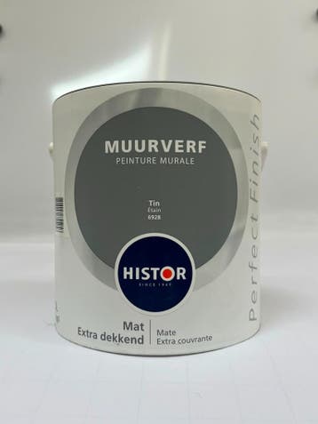 Histor Mat muurverf Tin SET 3x2,5L – nieuw, 5 tot 10 liter, Verzenden, Nieuw, Verf