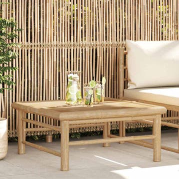 vidaXL Tuintafel 65x65x30 cm bamboe, Verzenden, Nieuw, Hout