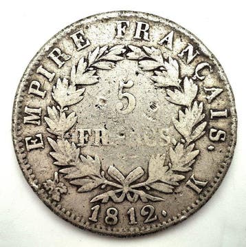 Frankrijk. Napoléon I (1804-1814). 5 Francs 1812-K, Bordeaux