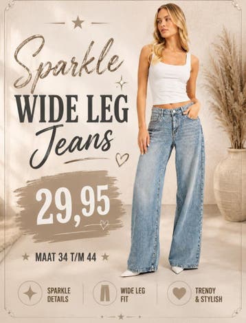 Sparkle Wide Leg Jeans, Kleding | Dames, Ophalen of Verzenden, Nieuw