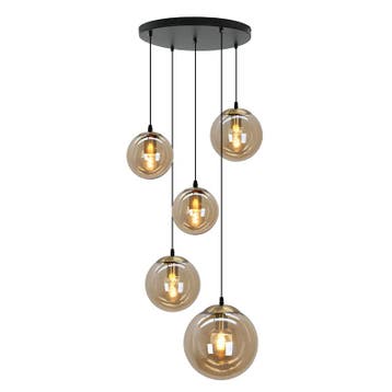 Design hanglamp amber, Dolf, Ophalen of Verzenden, Nieuw, Glas, Design