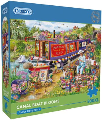 Janice Daughters- Canal Boat Blooms Puzzel (500XL stukjes) |, Hobby en Vrije tijd, Denksport en Puzzels, Verzenden, Nieuw
