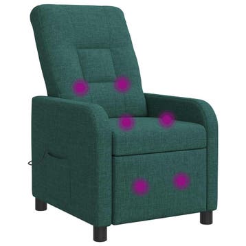 vidaXL Massage Recliner Donkergroen Stof, Verzenden, Nieuw