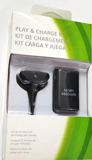 XBOX 360 batterij pack + laadkabel zwart, Spelcomputers en Games, Nieuw