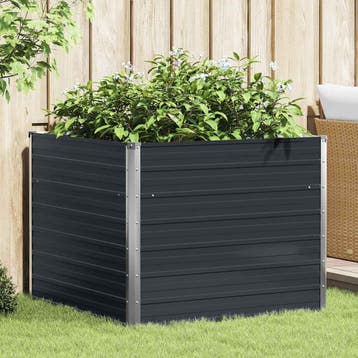vidaXL Plantenbak verhoogd 100x100x77cm gegalvaniseerd staal, 100 cm of meer, Verzenden, Nieuw, Metaal