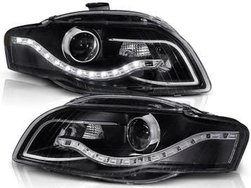 Koplampen Audi A4 B7 Echte LED DRL Zwart ELR, Ophalen of Verzenden, Nieuw