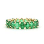 Ring - 14 karaat Geel goud - 4.47ct. tw. Smaragd, Nieuw