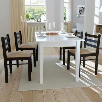 vidaXL Eetkamerstoelen 4 st massief rubberwood en fluweel, Verzenden, Nieuw, Bruin
