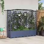 vidaXL Verhoogd Bed met Trellis en Dak Grijs 204 x 40 x 141, Verzenden, Nieuw, Minder dan 60 cm, 60 cm of meer