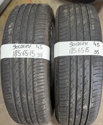 2x 185-65-15 Goldline Zomer 2x 4.5mm €35 Per Band 185 65 15, Auto-onderdelen, Banden en Velgen, Ophalen, Gebruikt, 15 inch, 185 mm