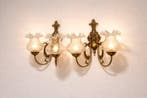 Wandkandelaar (2) - Franse wandlampen - Brons, Messing - Een