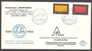Nederland 1966 - FDC ICEM vluchtelingen, zeldzame cover met, Gestempeld