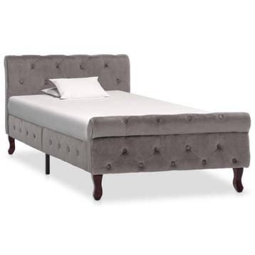vidaXL Bedframe fluweel grijs 90x200 cm, Huis en Inrichting, Slaapkamer | Bedden, 90 cm, Eenpersoons, Verzenden, Nieuw