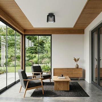 Corby Plafondlamp Zwart Buitenverlichting Plafond &amp;, Verzenden, Minder dan 50 watt, Hanglamp, Nieuw