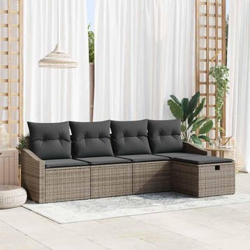 vidaXL Bankstel 6 st poly rattan, Verzenden, Nieuw, Rotan, 6 zitplaatsen