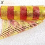 Decomesh metallic rood geel rode streep 26 cm rol 9 meter, Ophalen of Verzenden, Nieuw