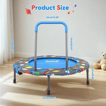 3in1 Kinder Trampoline 93cm met Ballenbak en Handgreep, Verzenden, Nieuw