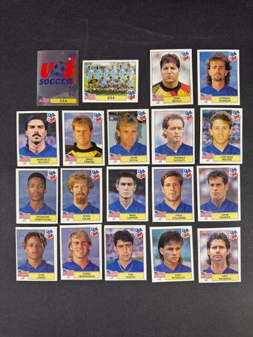 1994 Panini USA 94 World Cup, USA: complete team #16/34 - 19, Nieuw