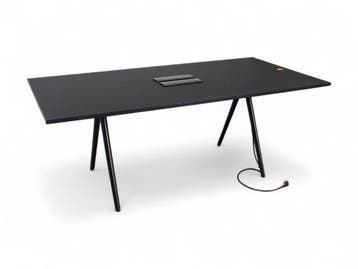 Arper Meety tafel, 200x99 cm, Fenix blad, zwart-zwart, Vergader- of Presentatieruimte, Ophalen of Verzenden, Gebruikt, Tafel