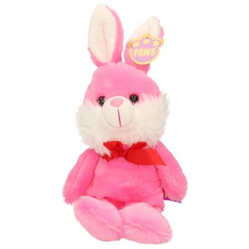 Paashaas knuffel - roze pluche - 32 cm - met strikje, Verzenden, Nieuw