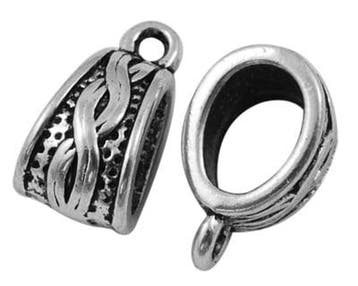 2 x Metalen bails hangers – antiek zilverkleur – 14 x 7,, Ophalen of Verzenden, Nieuw, Bedel