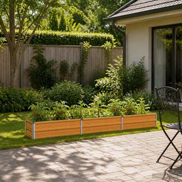 vidaXL Verhoogd Tuinbed Naturel 240 x 40 x 24 cm koudgewalst, Minder dan 30 cm, Verzenden, Minder dan 60 cm, Nieuw