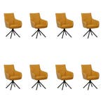 Set van 8 Leren draaibare eetkamerstoelen Fancy Duo - Kenia, Huis en Inrichting, Stoelen, Ophalen of Verzenden, Nieuw, Leer, Vijf, Zes of meer stoelen