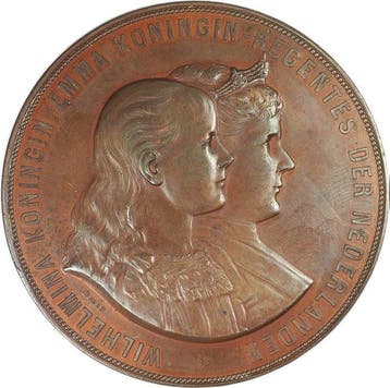 Nederland. Wilhelmina. Large Historical Medal Queen of the