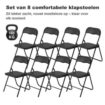 Bardi Partij Klapstoelen 10, 25, 50, 100 Stuks 5 Kleuren PU, Opvouwbaar met Weersbestendige PU Zitting en Rugleuning , Kunststof