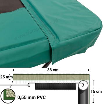 Trampoline Rand Rechthoek Magic Circle Pro Groen 380 x 255, Ophalen of Verzenden, Nieuw