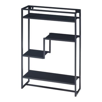 Wandrek Uurainen staal met 4 planken 60x40x13 cm zwart [en.c, Huis en Inrichting, Woonaccessoires | Wandplanken en Boekenplanken
