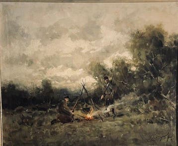 Ivan Karpoff (1898-1970) - Soldati al falò - NO RESERVE