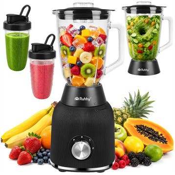 Ruhhy Blender 1200 W met glazen kan, ijsbreker, pulsstand..., Ophalen of Verzenden, Nieuw