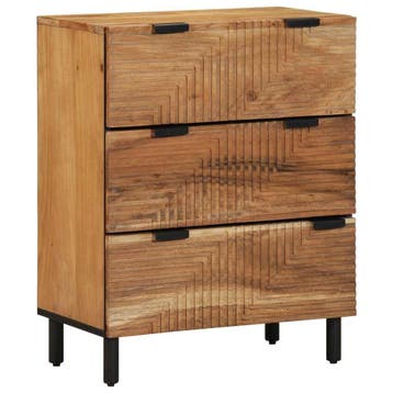 vidaXL Dressoir 60x33x75 cm Massief hout Acacia, Verzenden, Nieuw