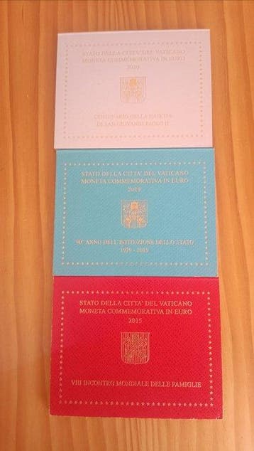Vaticaan. 2 Euro 2015/2020 (3 coins) (Zonder minimumprijs)