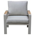 Lola lounge tuinstoel aluminium latte soft grey kussens, Tuin en Terras, Tuinstoelen, Ophalen of Verzenden, Nieuw, Aluminium