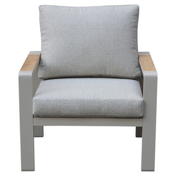 Lola lounge tuinstoel aluminium latte soft grey kussens, Tuin en Terras, Tuinstoelen, Ophalen of Verzenden, Nieuw, Aluminium