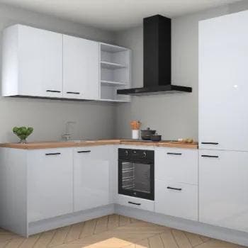 Sneeuwwitte hoogglans keuken Boekarest 115900, Huis en Inrichting, Verzenden, Nieuw