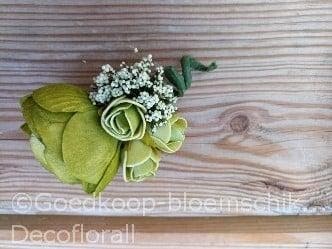Corsage Ranonkel CRR 923 MosGroen Olijf Creme Maatwerk, Ophalen of Verzenden, Nieuw