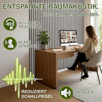 Wandpanelen - Akoestische panelen - Lattenwand - 2 stuks - 1, Verzenden, Zo goed als nieuw