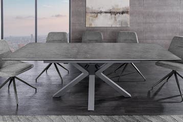 Uitschuifbare eettafel ETERNITY 160-200cm grafietgrijs, Huis en Inrichting, Ophalen of Verzenden, Nieuw